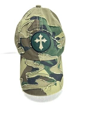 Camo Distressed Christian Patch Ball Cap
